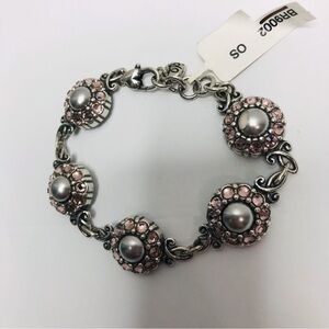 New BRIGHTON Silver Pink Flower Bracelet
